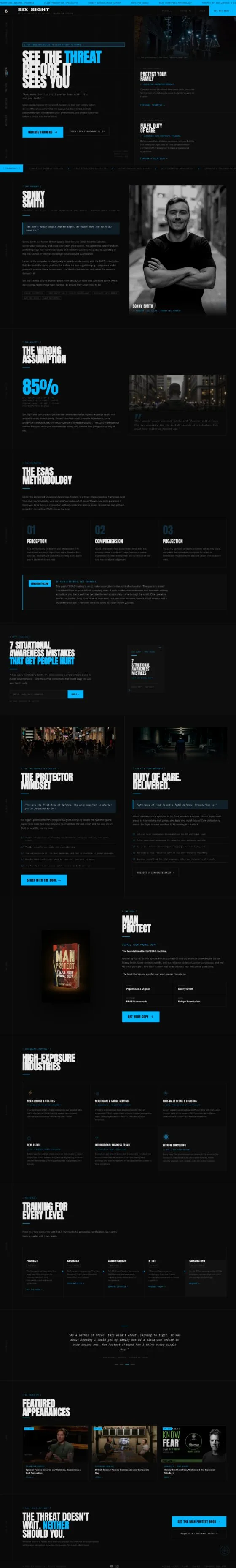 Six Sight — full-page website preview